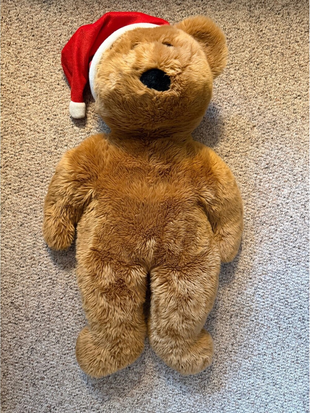 TY Warner vintage 1997 Holiday large brown Santa beanie baby bear
